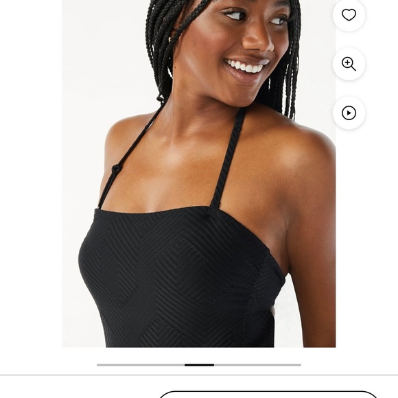 NWOT Love & Sports Strapless (or with Strap) Textured Swimsuit - Picture 3 of 10